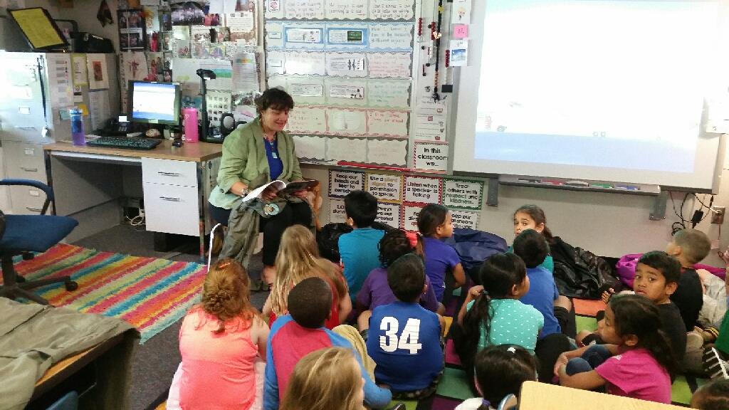 Graciela Reads During Classroom Author Visit